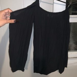Black off the shoulder shirt